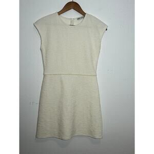 Zara Textured Ivory Mini Dress Mini Size Small